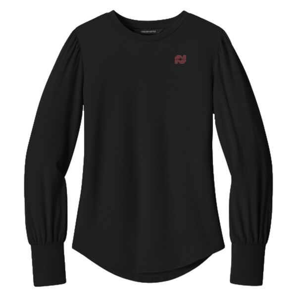   - Women's Stretch Jersey Long Sleeve Blouson Top Thumbnail