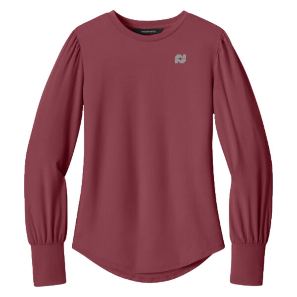   - Women's Stretch Jersey Long Sleeve Blouson Top 2 Thumbnail