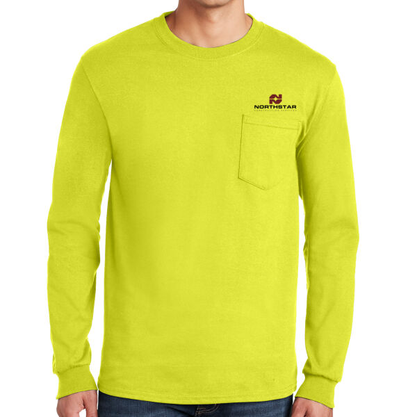   - Ultra Cotton ® 100% Cotton Long Sleeve T Shirt with Pocket Thumbnail